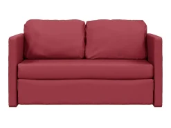 Sofá-cama sem pés 112x174x55 cm couro artificial vermelho tinto PT774297