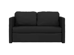 Sofá-cama sem pés 112x174x55 cm couro artificial preto PT832379