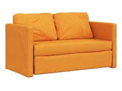 Sofá-cama sem pés 112x174x55 cm tecido amarelo-escuro PT993475