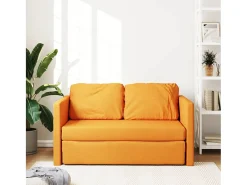 Sofá-cama sem pés 112x174x55 cm tecido amarelo-escuro PT993475