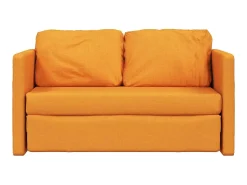 Sofá-cama sem pés 112x174x55 cm tecido amarelo-escuro PT993475