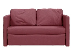 Sofá-cama sem pés 112x174x55 cm tecido vermelho tinto PT454887