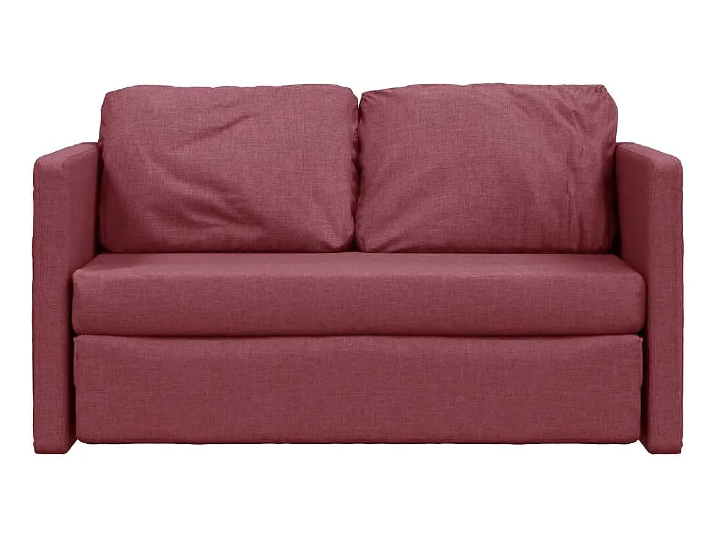 Sofá-cama sem pés 112x174x55 cm tecido vermelho tinto PT454887