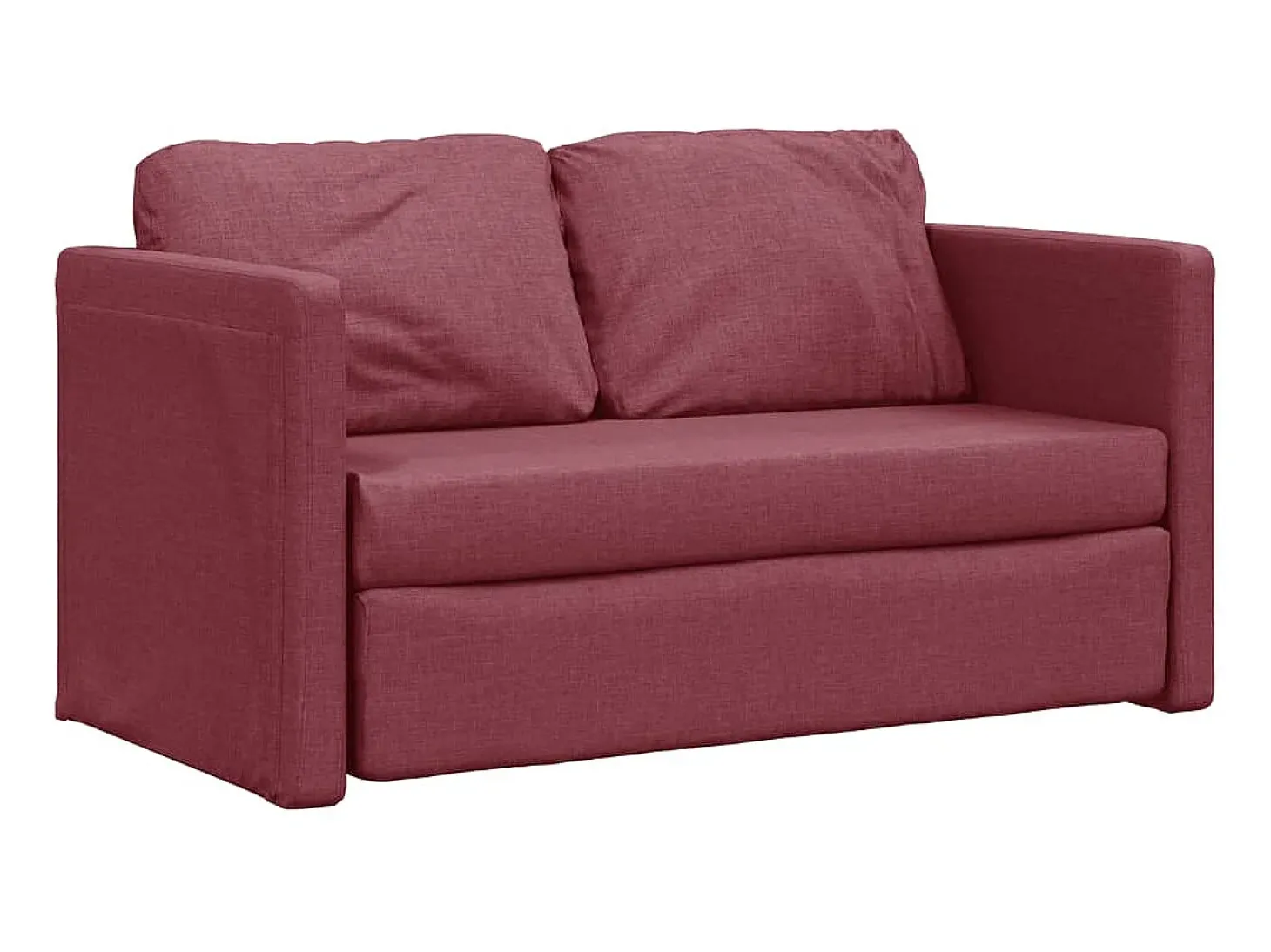 Sofá-cama sem pés 112x174x55 cm tecido vermelho tinto PT454887