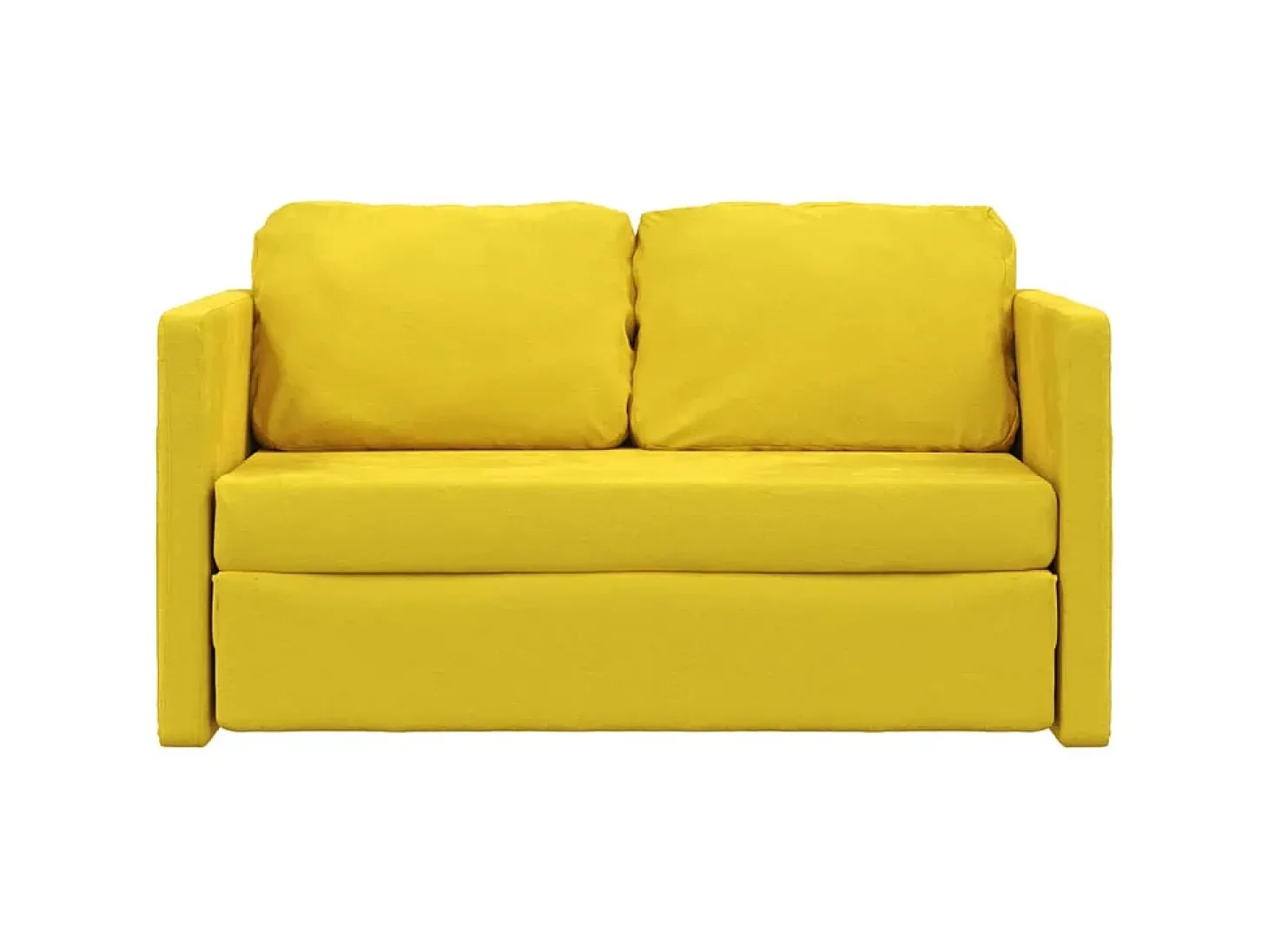 Sofá-cama sem pés 122x204x55 cm veludo amarelo-escuro PT110468