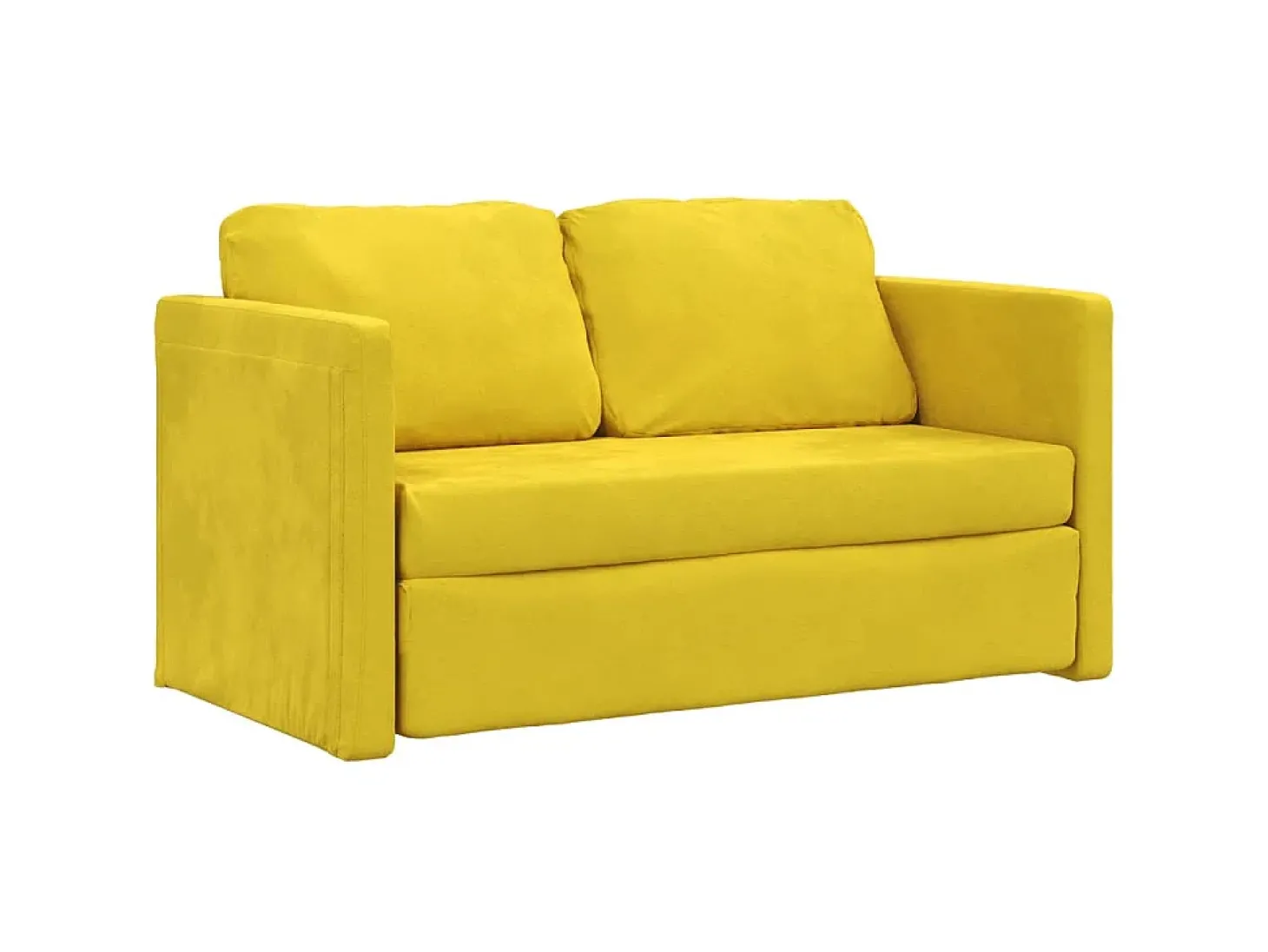 Sofá-cama sem pés 122x204x55 cm veludo amarelo-escuro PT110468