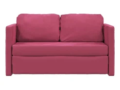 Sofá-cama sem pés 122x204x55 cm veludo vermelho tinto PT783440