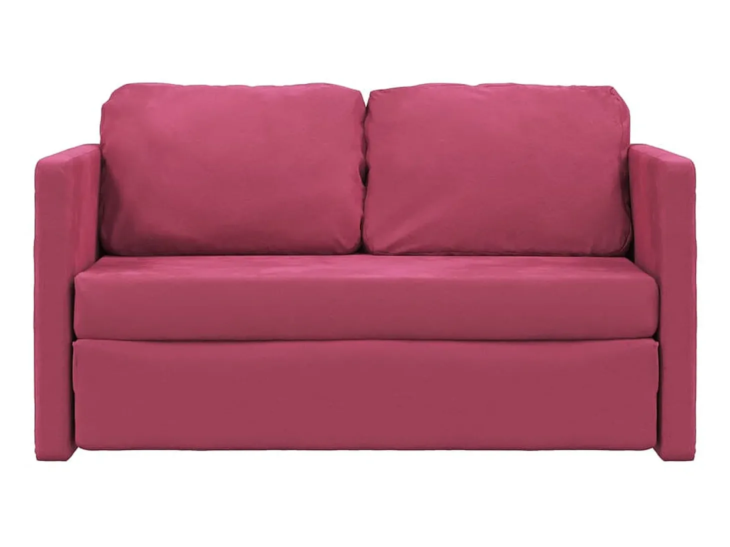 Sofá-cama sem pés 122x204x55 cm veludo vermelho tinto PT783440
