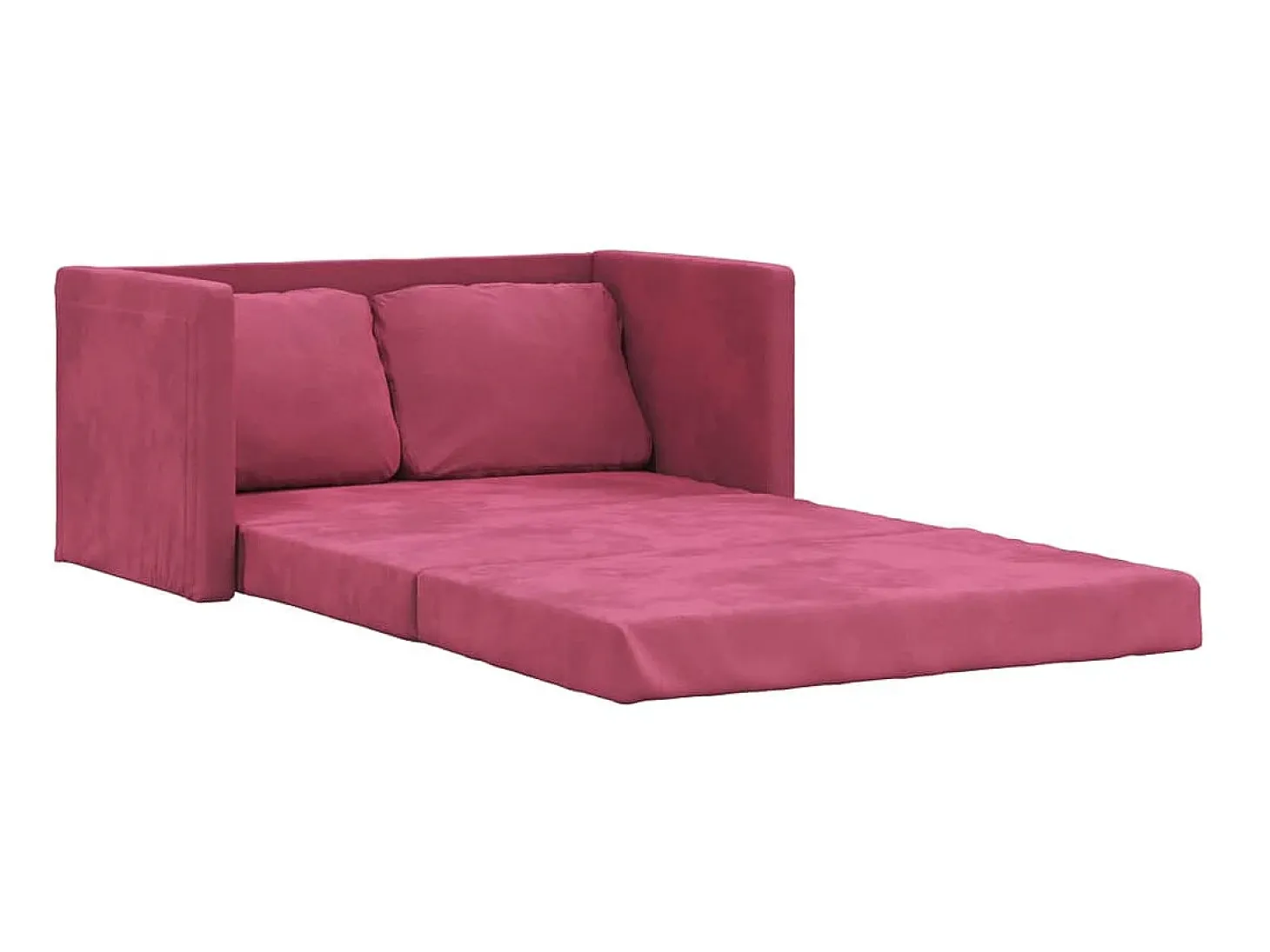 Sofá-cama sem pés 122x204x55 cm veludo vermelho tinto PT783440