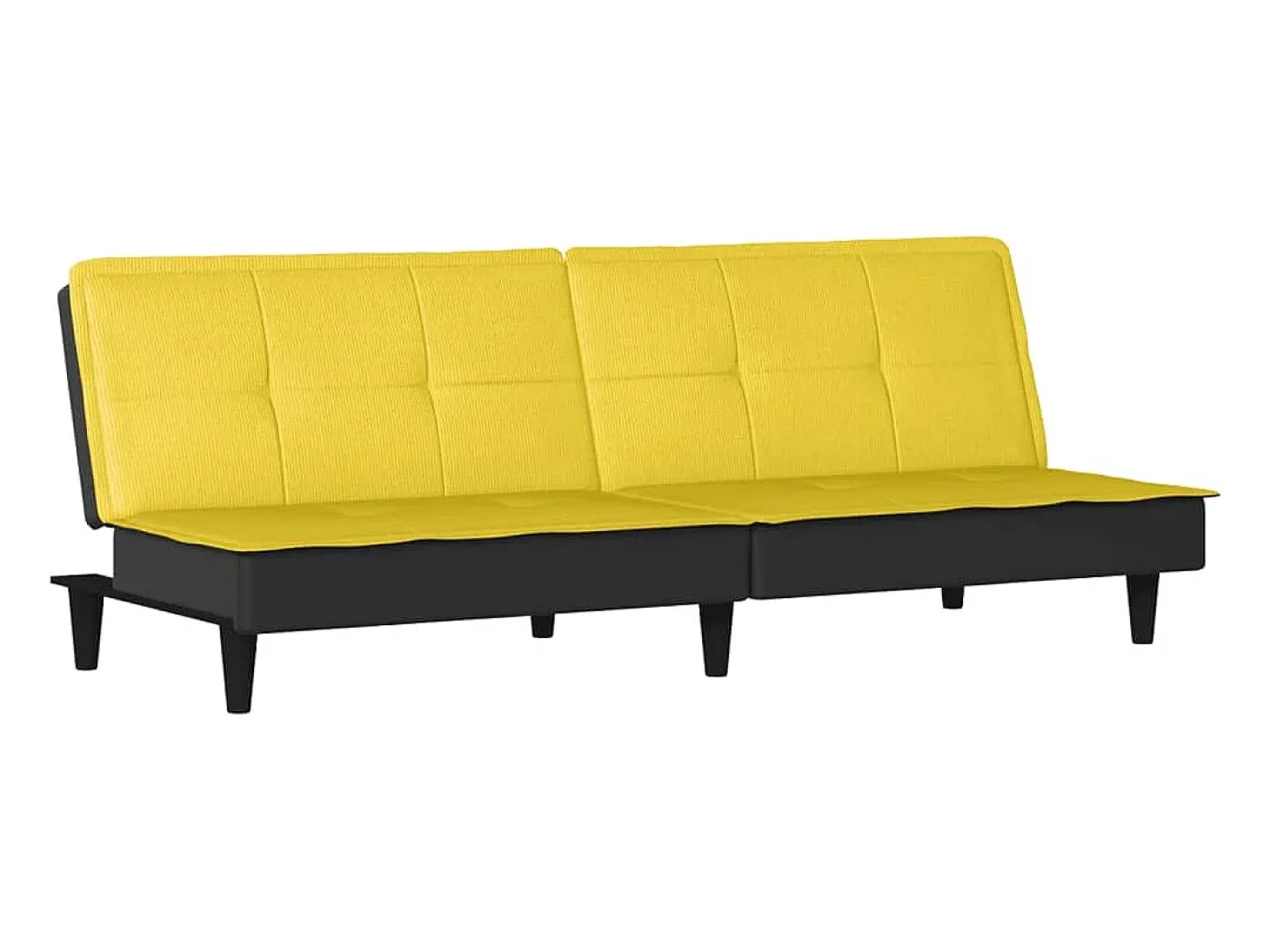 Sofá-cama tecido amarelo-claro
