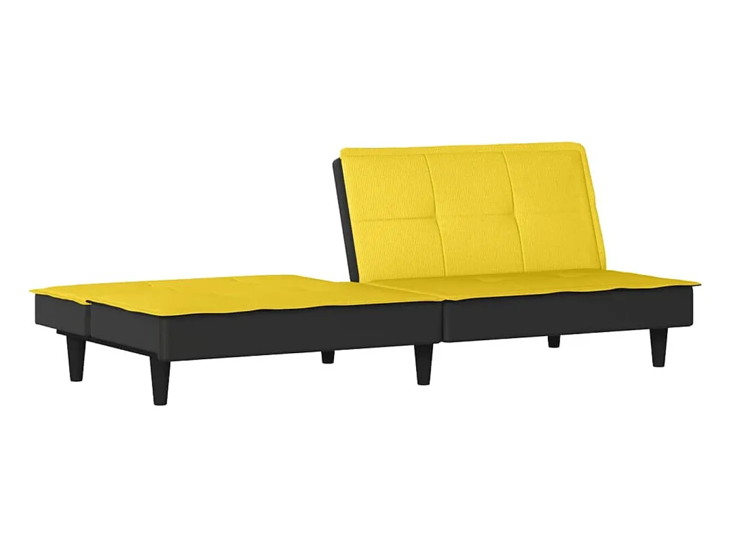Sofá-cama tecido amarelo-claro