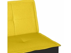 Sofá-cama tecido amarelo-claro