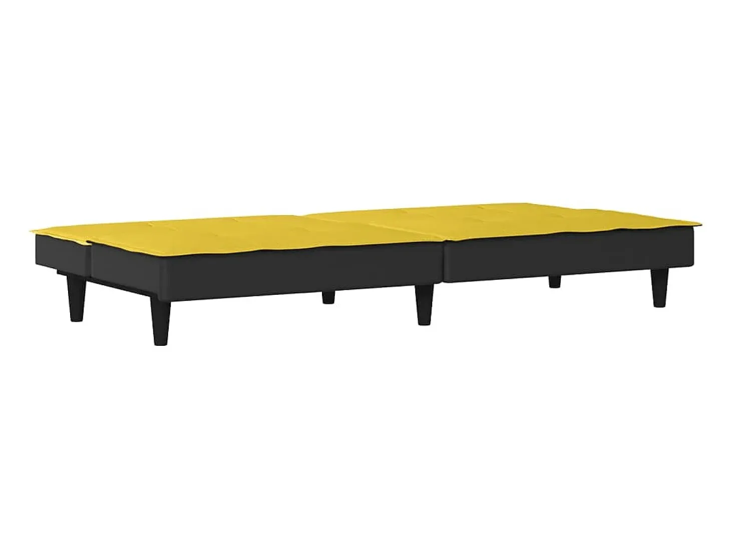 Sofá-cama tecido amarelo-claro
