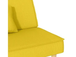 Sofá-cama tecido amarelo-claro