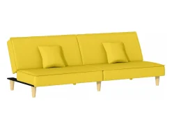 Sofá-cama tecido amarelo-claro