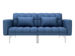 Sofá-cama tecido azul