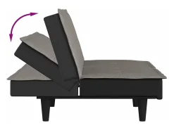 Sofá-cama tecido cinzento-acastanhado