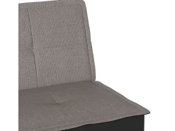 Sofá-cama tecido cinzento-acastanhado