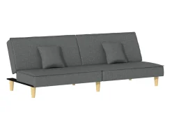 Sofá-cama tecido cinzento-escuro PT625507