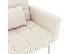 Sofá-cama tecido creme