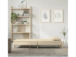Sofá-cama tecido creme PT912584