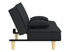 Sofá-cama tecido preto PT418462