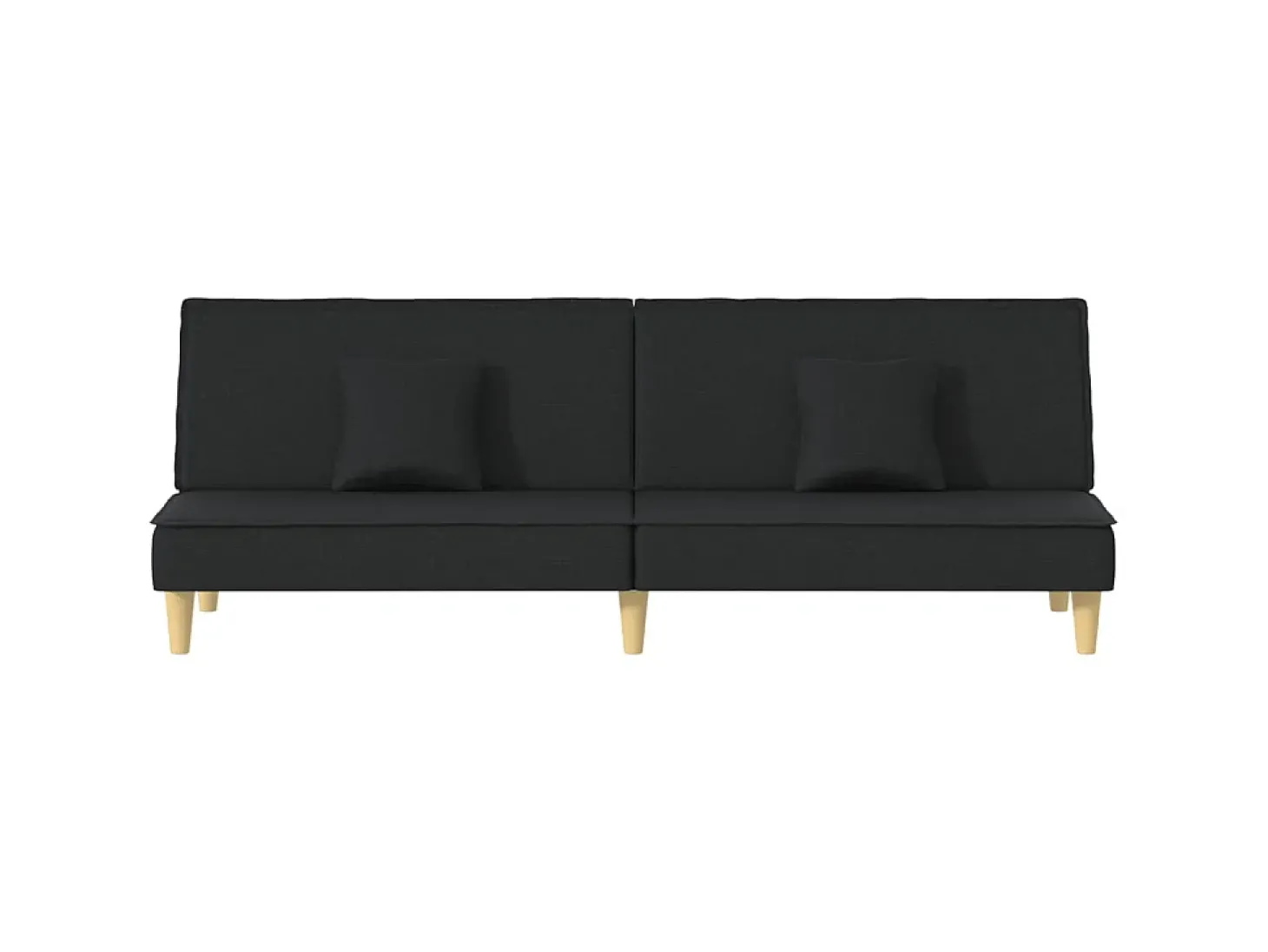 Sofá-cama tecido preto PT418462