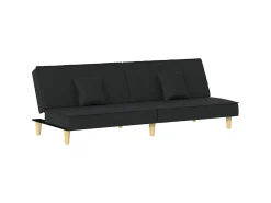 Sofá-cama tecido preto PT418462
