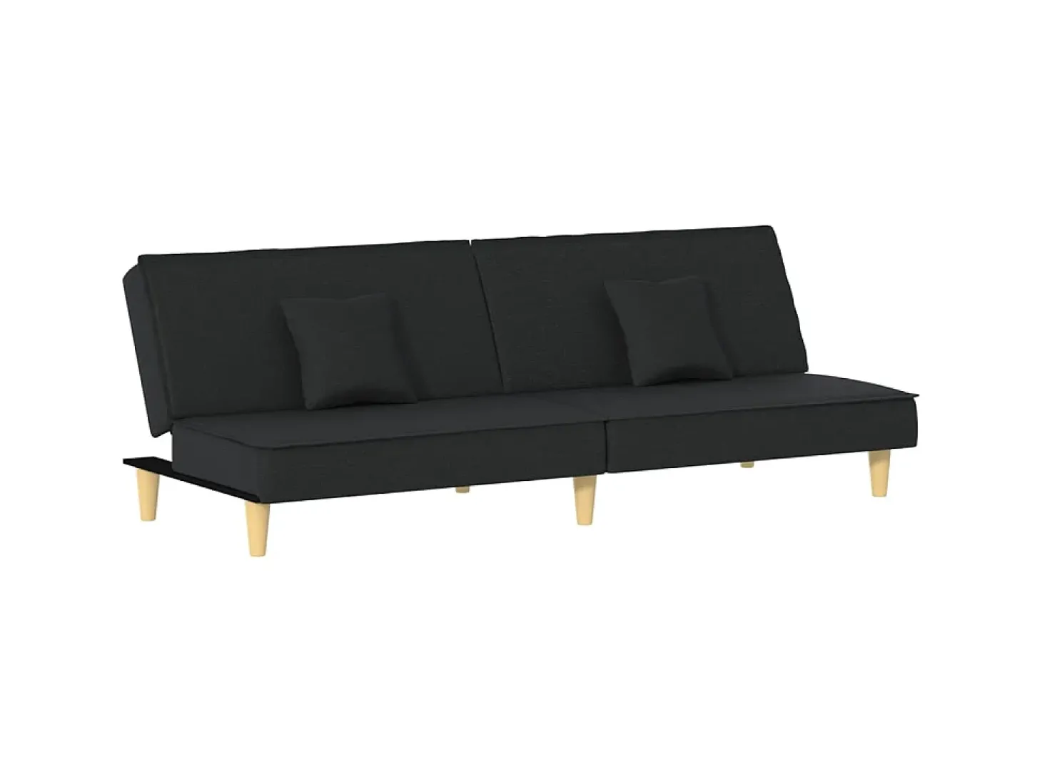 Sofá-cama tecido preto PT418462