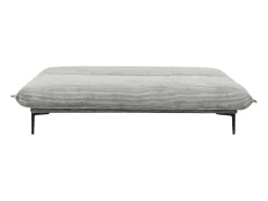 Sofá-cama VELARIS – Tecido de veludo cinza escuro – Estrutura de madeira – Colchão integrado – Elegante e compacto