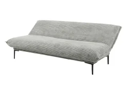 Sofá-cama VELARIS – Tecido de veludo cinza escuro – Estrutura de madeira – Colchão integrado – Elegante e compacto