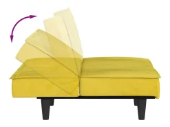Sofá-cama veludo amarelo