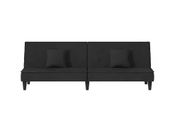 Sofá-cama veludo preto PT245360