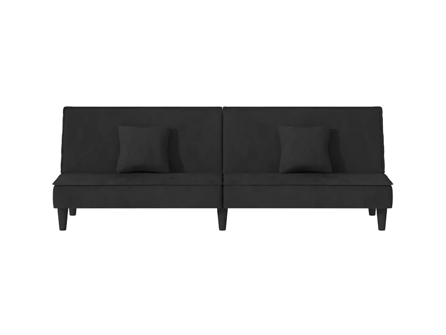 Sofá-cama veludo preto PT245360