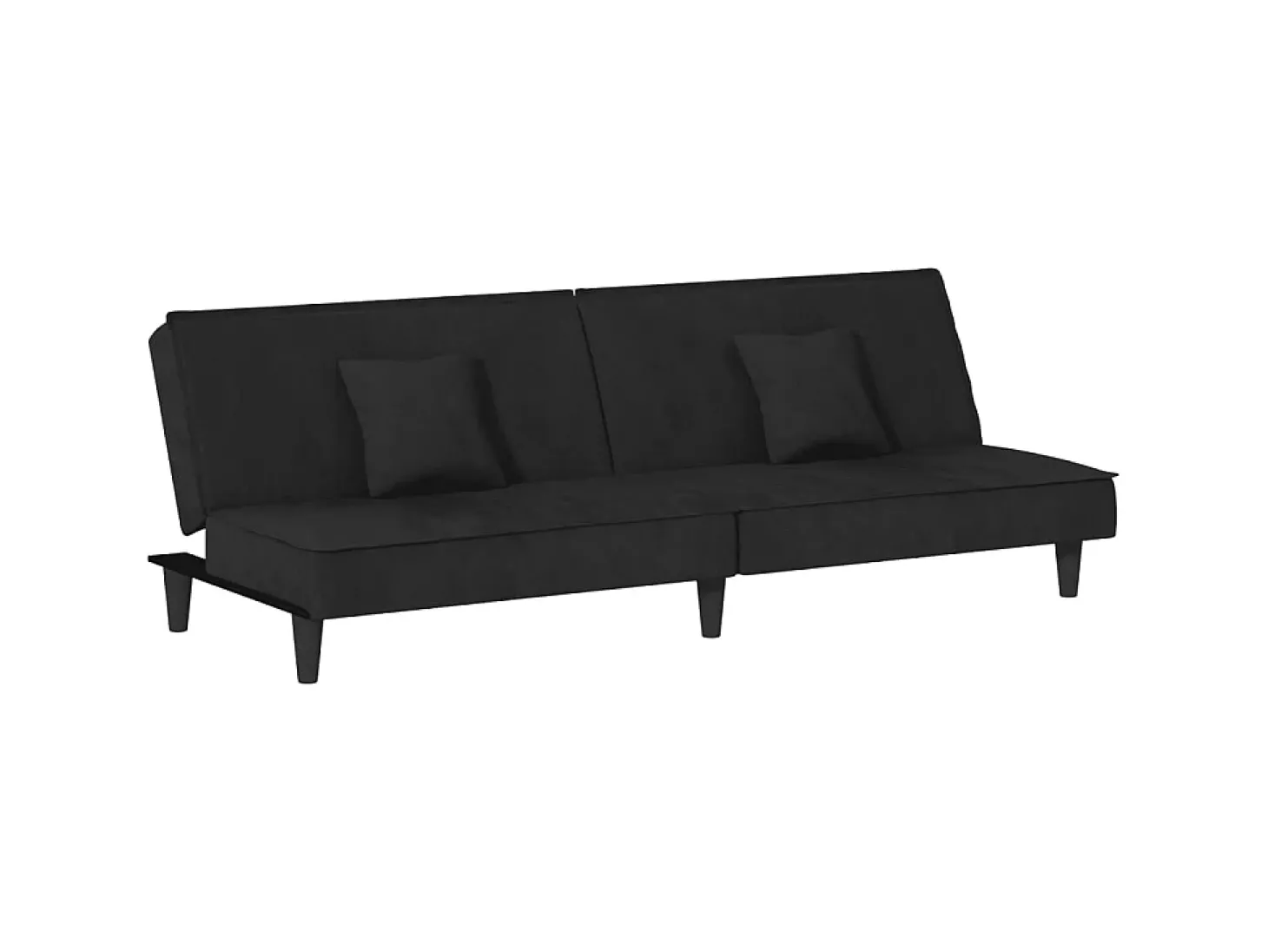 Sofá-cama veludo preto PT245360