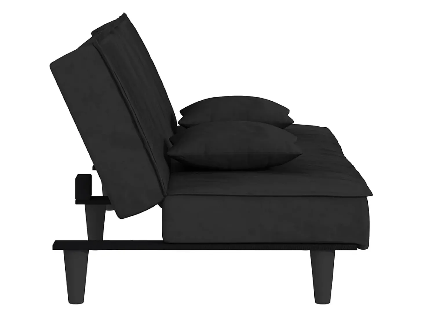 Sofá-cama veludo preto PT245360