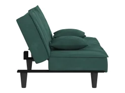 Sofá-cama veludo verde-escuro