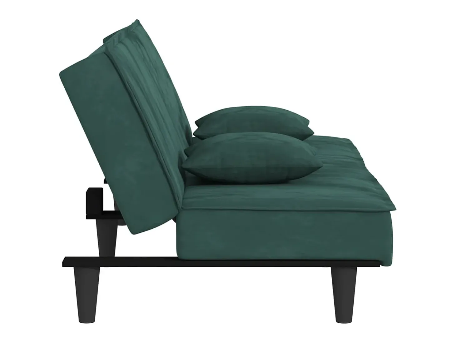 Sofá-cama veludo verde-escuro