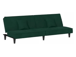 Sofá-cama veludo verde-escuro