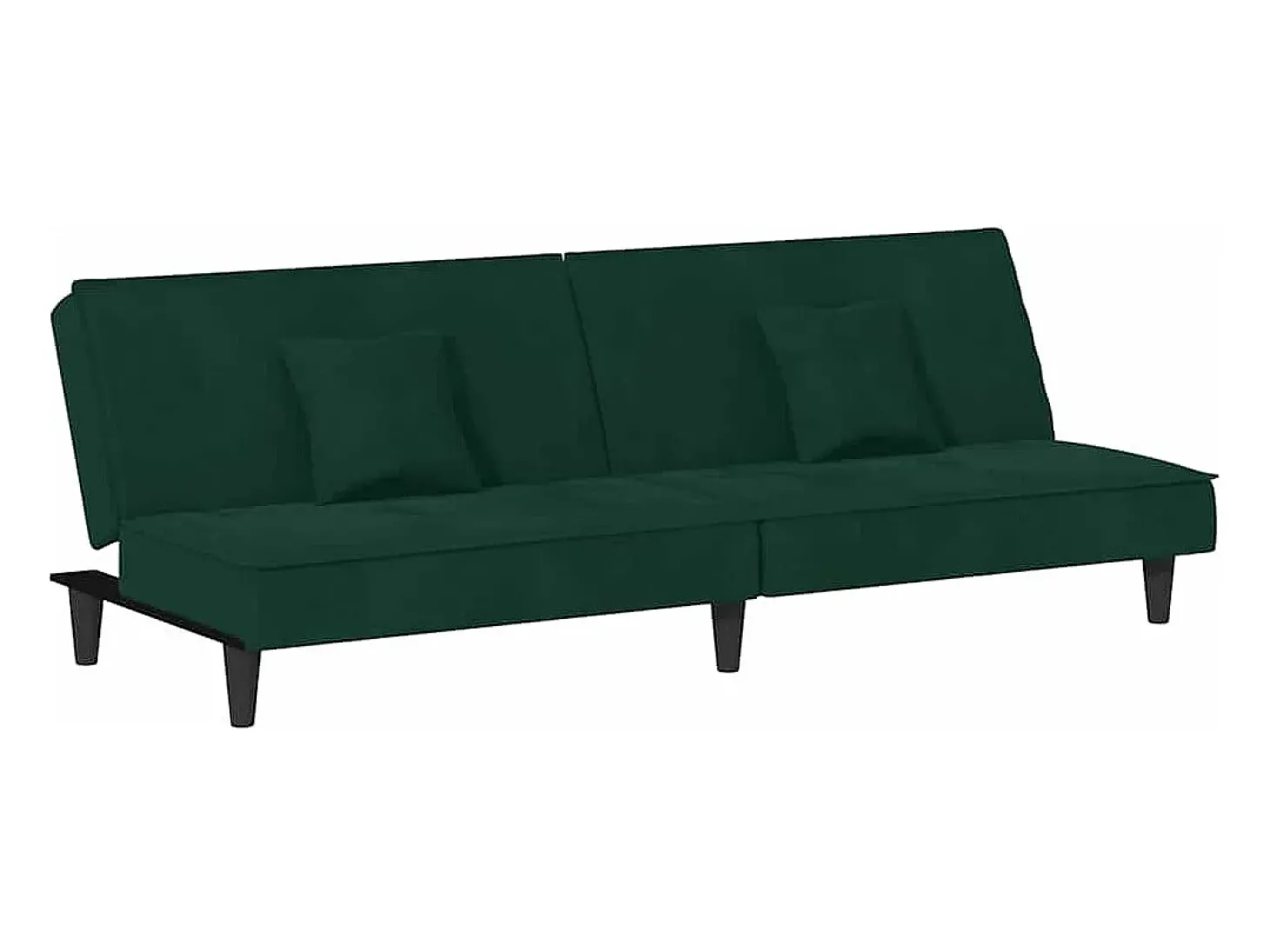Sofá-cama veludo verde-escuro