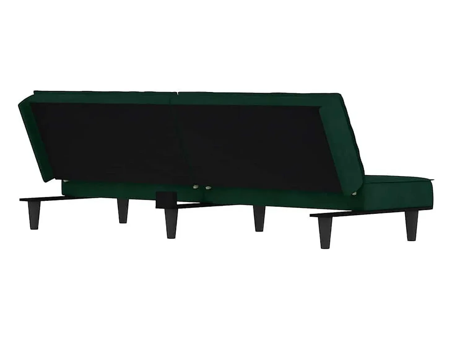 Sofá-cama veludo verde-escuro