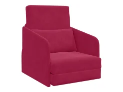 Sofá-Cama Vinho Vermelho 65 x 80 x 83 cm Veludo