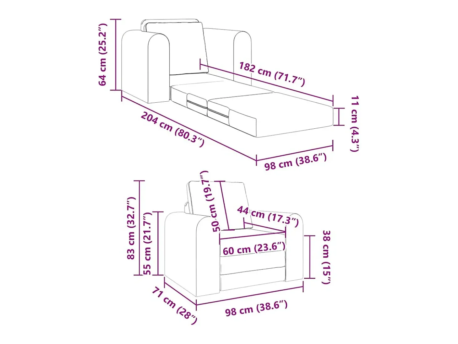 Sofá-Cama Vinho Vermelho 98 x 71 x 83 cm Veludo