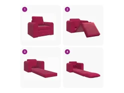 Sofá-Cama Vinho Vermelho 98 x 71 x 83 cm Veludo