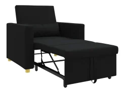 Sofá-camas retrátil individual Preto 90 x 165 x 87 cm tecido