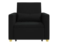 Sofá-camas retrátil individual Preto 90 x 165 x 87 cm tecido
