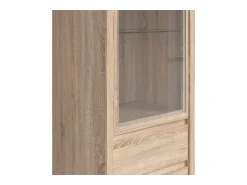 Soren Wood Armário expositor de 1 porta e 2 gavetas