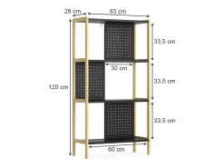 Standregal preto 63x28x120 elvia