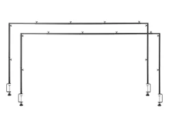 Suporte de Haste de Mesa SucceBuy com Pinças, Suporte de Arco de Mesa, 2 PCS, Altura Ajustável 33-106.7 cm Comprimento Ajustável 71.1-249 cm, Quadro de Arco