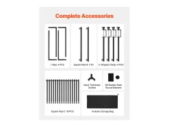 Suporte de Haste de Mesa SucceBuy com Pinças, Suporte de Arco de Mesa, 2 PCS, Altura Ajustável 33-106.7 cm Comprimento Ajustável 71.1-249 cm, Quadro de Arco